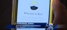 Zeel Massage On Demand in KOAT 7 Albuquerque, Zeel Massage On Demand Launches in Albuquerque