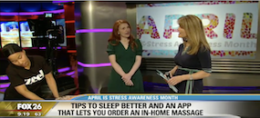 Zeel Massage On Demand in FOX 26, Sleep better with simple tips and an app
